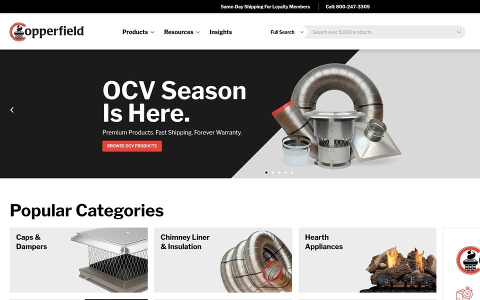 Copperfield.com storefront, migrated from BigCommerce to Shopify